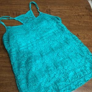 Green Racer Back Top